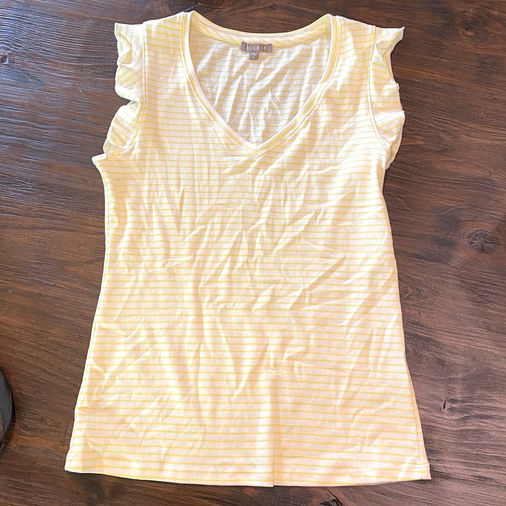 Yellow and white striped top